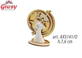 Mappamondo In Plexi Oro Con Applicazione Sposi In Gesso H.6,5 Cm 12*432