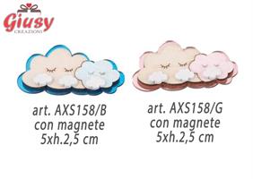 Magnete Girl In Plexi Con Applicazione Nuvoletta In Legno 5xh.2,5 Cm 12*1440