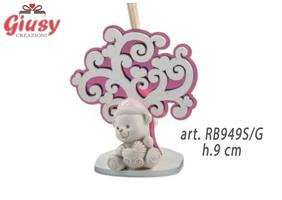 Profumatore Tree Of Life In Plexi Con Orsetto Girl In Resina Su Base In Legno 2 Soggetti Assortiti H.9 Cm 6*48