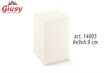 Scatola Pieghevole Seta Bianca Decoro 9x9xh.9 Cm 10*200