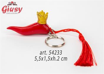 Portachiavi Corno Rosso In Resina 5,5x1,5xh.2 Cm 12*288