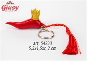 Portachiavi Corno Rosso In Resina 5,5x1,5xh.2 Cm 12*288