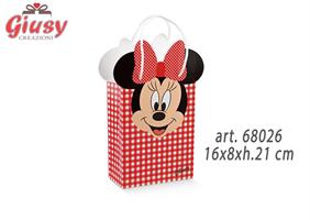 Shopper Minnie Rossa E Bianco 16x8xh.21 Cm 10*50