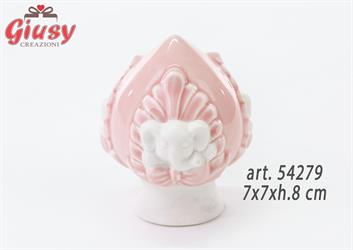 Pomo Elefante In Porcellana Rosa 7x7xh.8 Cm 4*96