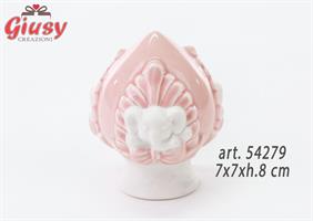 Pomo Elefante In Porcellana Rosa 7x7xh.8 Cm 4*96