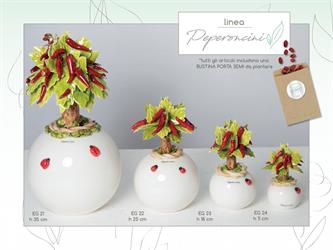 Albero Maxi Con Peperoncini In Ceramica Di Capodimonte H.35 Cm Completo Di Astuccio