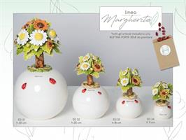 Albero Maxi Con Margherita In Ceramica Di Capodimonte H.35 Cm Completo Di Astuccio