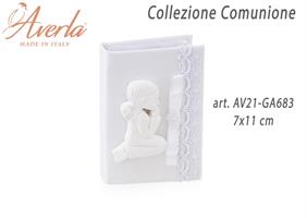 Vangelo Rivestito In Tessuto Bianco Con Applicazione Gessetto Bimba Comunione 7x11 Cm Completo Di Astuccio Collezione Comunione