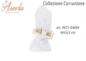 Fazzoletto Bianco 23x23 Cm Con Applicazione Magnete Gessetto Bimbo Comunione 4xh.6,5 Cm