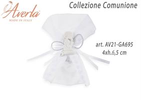 Fazzoletto Bianco 23x23 Cm Con Applicazione Magnete Gessetto Bimba Comunione 4xh.6,5 Cm