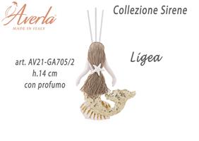 Profumatore Sirenetta Oro In Gesso Ceramizzato H.14 Cm Con Profumo Completo Di Astuccio Collezione Sirene
