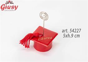 Segnaposto Tocco Rosso Con Scritta Laurea In Oro 5xh.9 Cm 6*144
