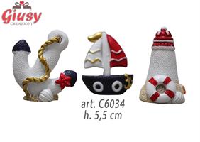 Statuina Linea Mare In Resina Tre Soggetti Assortiti H.5,5 Cm 12*144