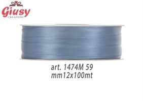 Nastro Raso 12mmx100mt Colore Smokey Blue