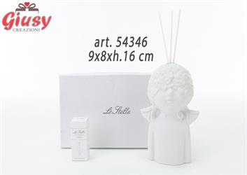 Profumatore Girl In Porcellana Colore Bianco 9x8xh.16 Cm Completo Di Astuccio Con Essenza 1*24
