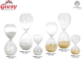 Clessidra Bianca In Vetro H.12,3 Cm Con Box 6*60