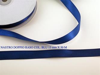Nastro Doppio Raso Blu 15mmx50M