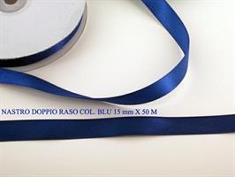 Nastro Doppio Raso Blu 15mmx50M
