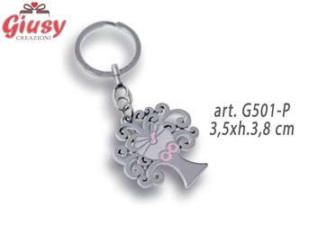 Portachiave Con Albero Della Vita Nascita Colore Rosa 3,5xh.3,8 Cm