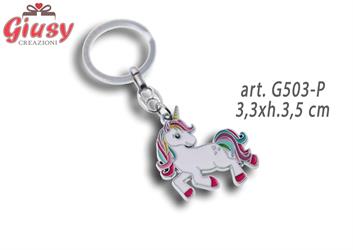 Portachiave Con Unicorno Incantato Colore Rosa 3,3xh.3,5 Cm