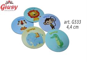 Mix Magneti Con Animali 5 Soggetti Assortiti 4,4 Cm