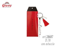 Portachiavi Laurea Con Nappina Rossa D.70 Con Astuccio Rosso 6*240