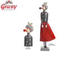 Ragazza Chewing Gum In Resina H.43,5 Cm 1*4