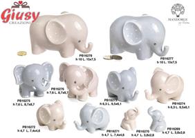 Elefante Spiritoso In Porcellana Di Colore Rosa 7,4 Cm 6*96