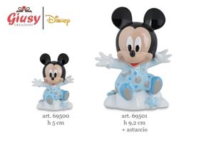 Mickey Azzurro Su Nuvola In Porcellana Con Scatola H.9,2 Cm