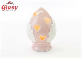 Pomo Porcellana Rosa Con Led 8xh.10 Cm 4*48