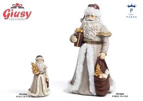Babbo Natale Con Pacco e Sacco Con Doni In Resina 28,8 Cm 1*6