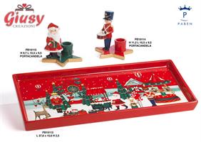 Portacandela Babbo Natale Con Stella In Ceramica 9,7 Cm 3*24