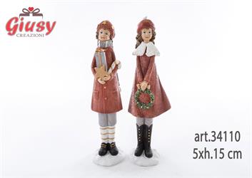 Bambini In Resina 2 Modelli Assortiti 5xh.15 Cm 4*36