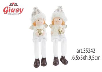 Angeli Natalizi In Ceramica 2 Soggetti Assortiti 6,5x5xh.9,5 Cm 6*96