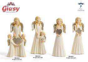 Gruppo Madre-Figlie Angeli Cuore in Resina 14,3 Cm 4*48
