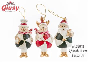 Appendino Campana In Porcellana 3 Soggetti Assortiti 6*72