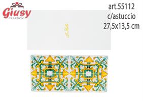 Vassoio In Ceramica Collezione Smeralda 27,5x13,5 Cm Completo Di Astuccio 1*24