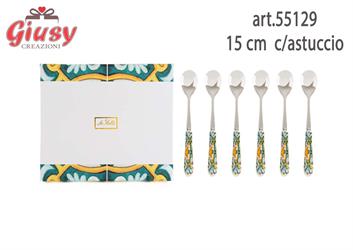 Set 6 Pezzi Cucchiaini Collezione Costa Smeralda 15 Cm Completo Di Astuccio 1*24