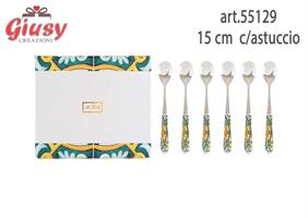 Set 6 Pezzi Cucchiaini Collezione Costa Smeralda 15 Cm Completo Di Astuccio 1*24