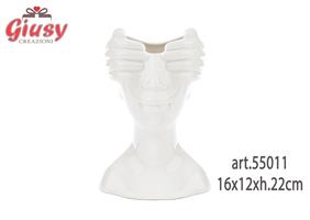 Vaso Porcellana Viso Con Mani 16x12xh.22cm 1*12