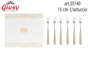 Set 6 Forchettine Collezione Florentia 15 Cm  Completo Di Astuccio 1*24