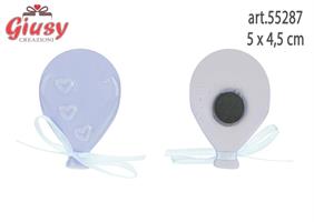 Palloncino In Porcellana Celeste Con Calamita 5x4,5 Cm 12*288