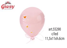 Appendino Palloncino Con Led Rosa 11,5x11xh.6 Cm 1*48