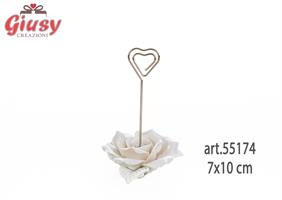 Segnaposto Fiore Di Porcellana Bianco 7x10 Cm 6*72