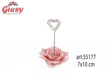 Segnaposto Fiore In Porcellana Rosa 7x10 Cm 6*72
