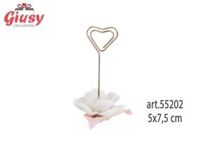 Segnaposto Fiore In Porcellana 5x7,5 Cm 6*144