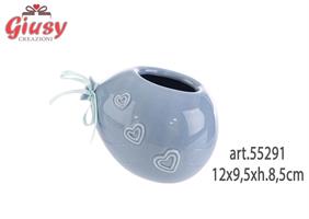 Vasetto A Palloncino In Porcellana Celeste 12x9,5xh.8,5 Cm 1*48