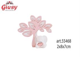Calamita Albero Rosa Con Orsetto In Gessetto 2x8xh.7 Cm 72*720