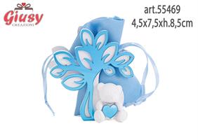Calamita Albero Celeste Con Orsetto In Gessetto 4,5x7,5xh.8,5 Cm Cm 72*720