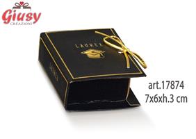 Book Laurea In Seta Nero E Stampa A Caldo 7x6xh.3 Cm 10*200